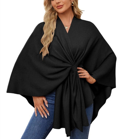 🎁LAST DAY 49% OFF-Elegant Shawl Wraps Soft Open Front Poncho Sweater